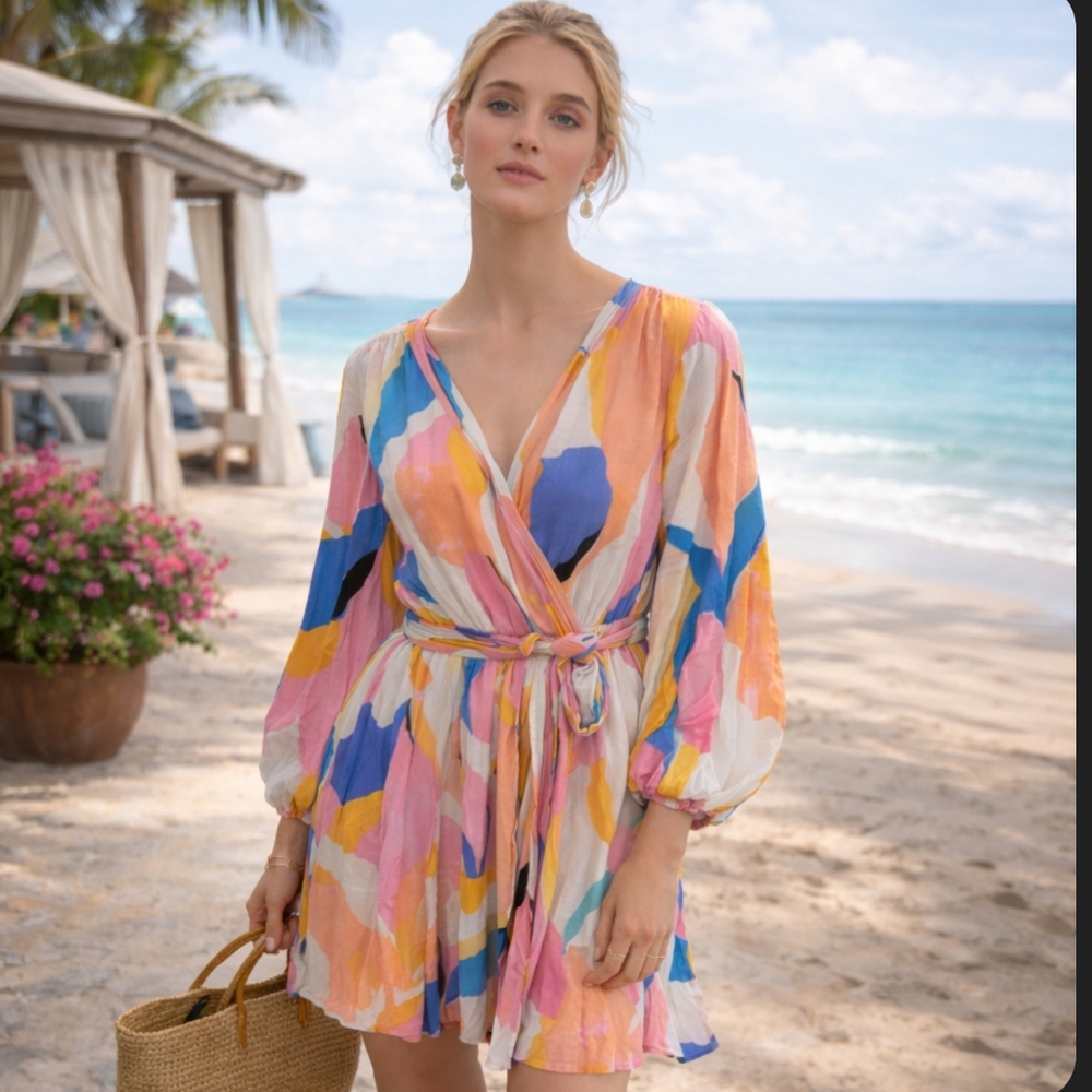 Ava&Viv Wrap Dress. Soft Femininity/Romantic Core. ResortVacation Spring Break